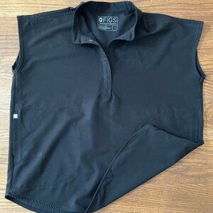 Black Rafaela Mandarin Collar Top (S)